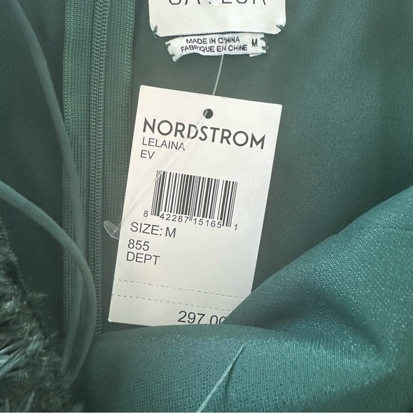 Saylor Lelaina Strapless Feather Trim Jumpsuit Size M Holiday Festive NWT - Picture 7 of 13